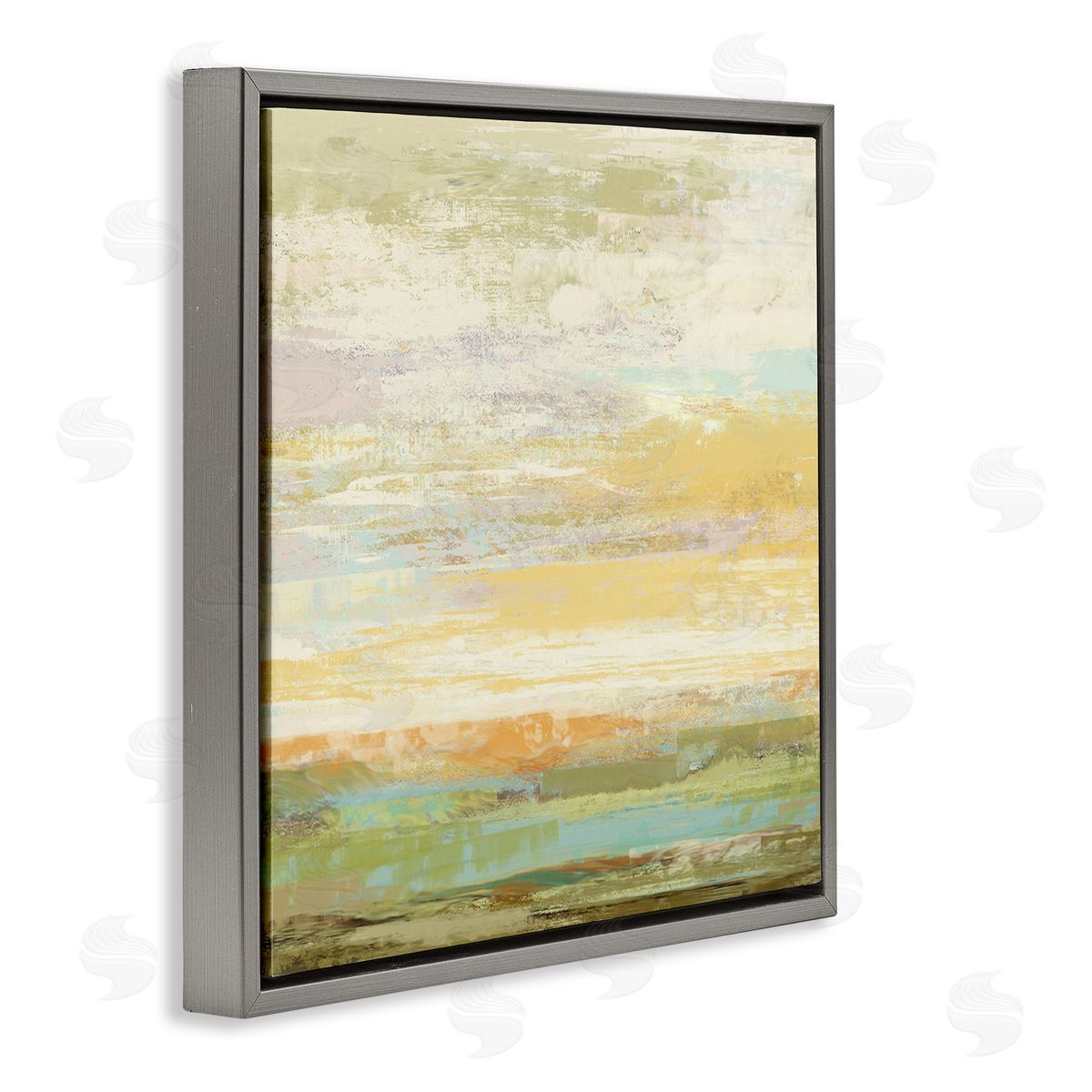 Suzanne Nicoll Abstract Yellow Landscape  Gray Floating Frame Canvas Wall Art Print