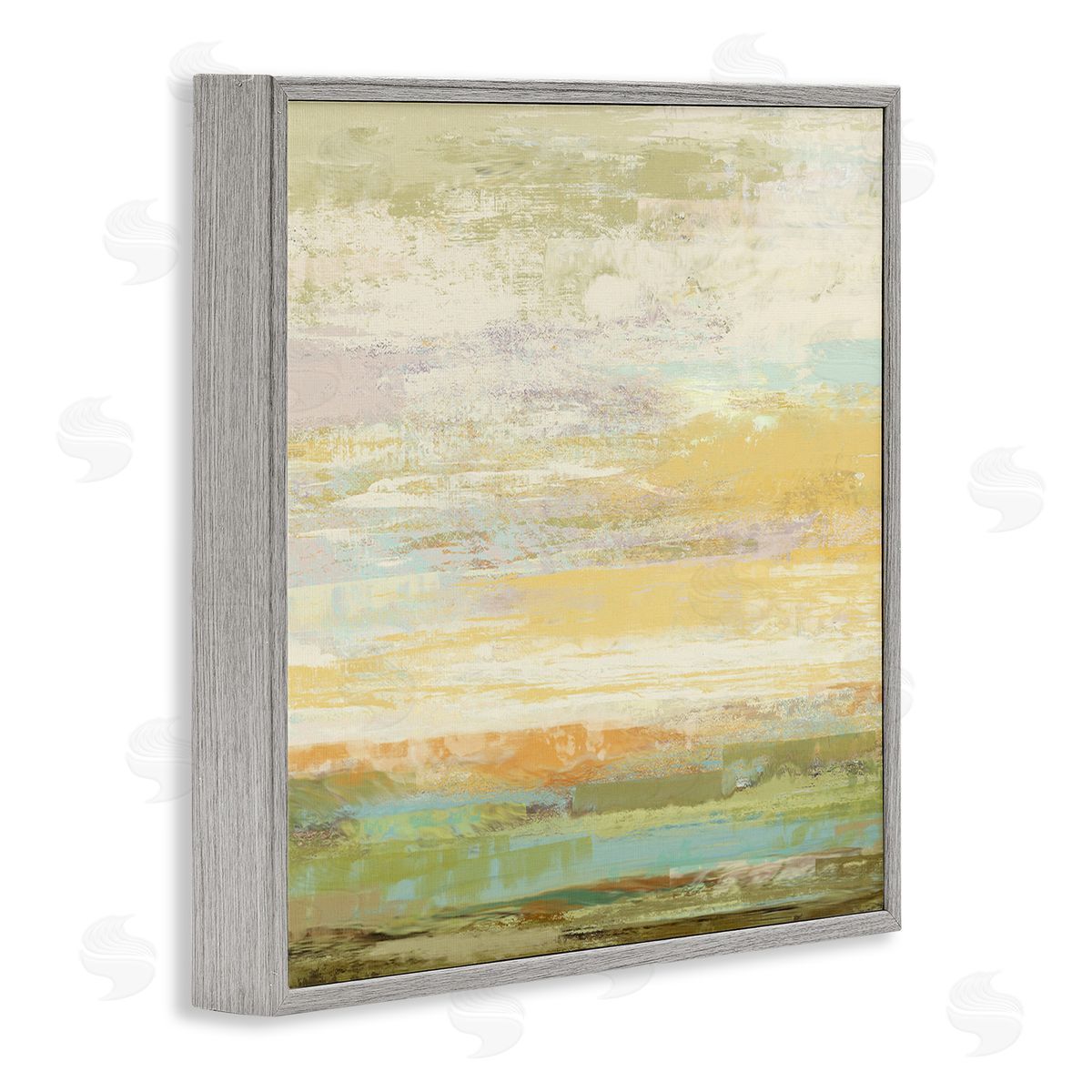 Suzanne Nicoll Abstract Yellow Landscape  Gray Framed Glicee Wall Art Print