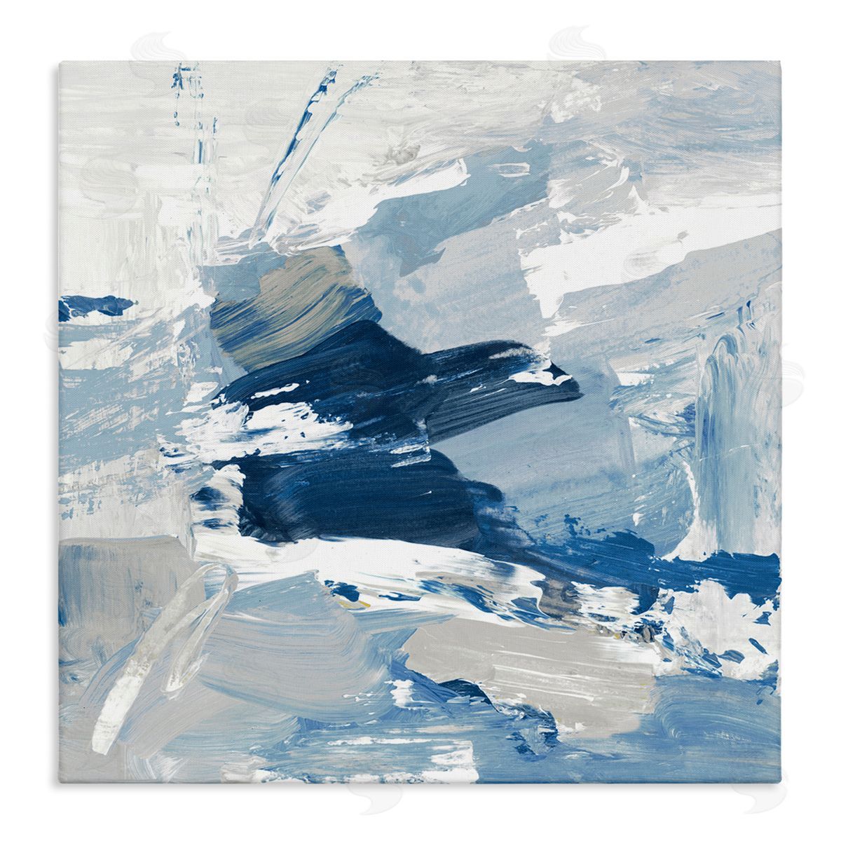 Abstract Brushed Blue Painting Canvas Wall Art, Home Decor by Lanie Loreth