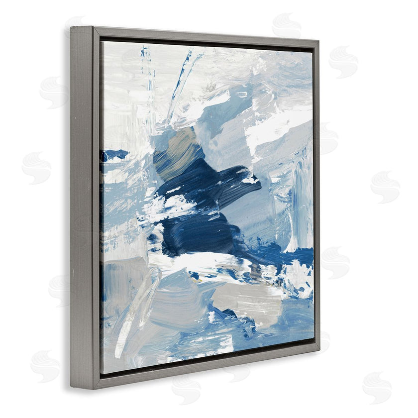 Lanie Loreth | Abstract Brushed Blue Painting