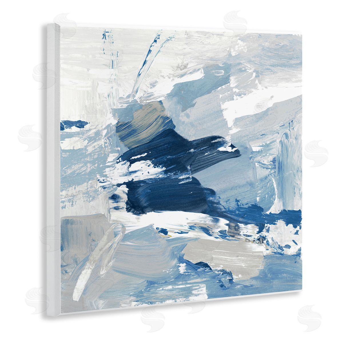 Abstract Brushed Blue Painting Wood Plaque Wall Art, Home Decor by Lanie Loreth