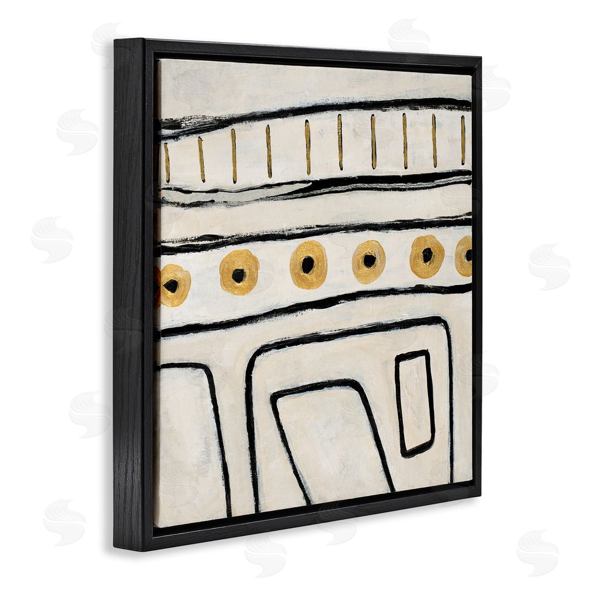 Lanie Loreth Abstract Outline Shapes Pattern Black Floating Frame Canvas Wall Art Print