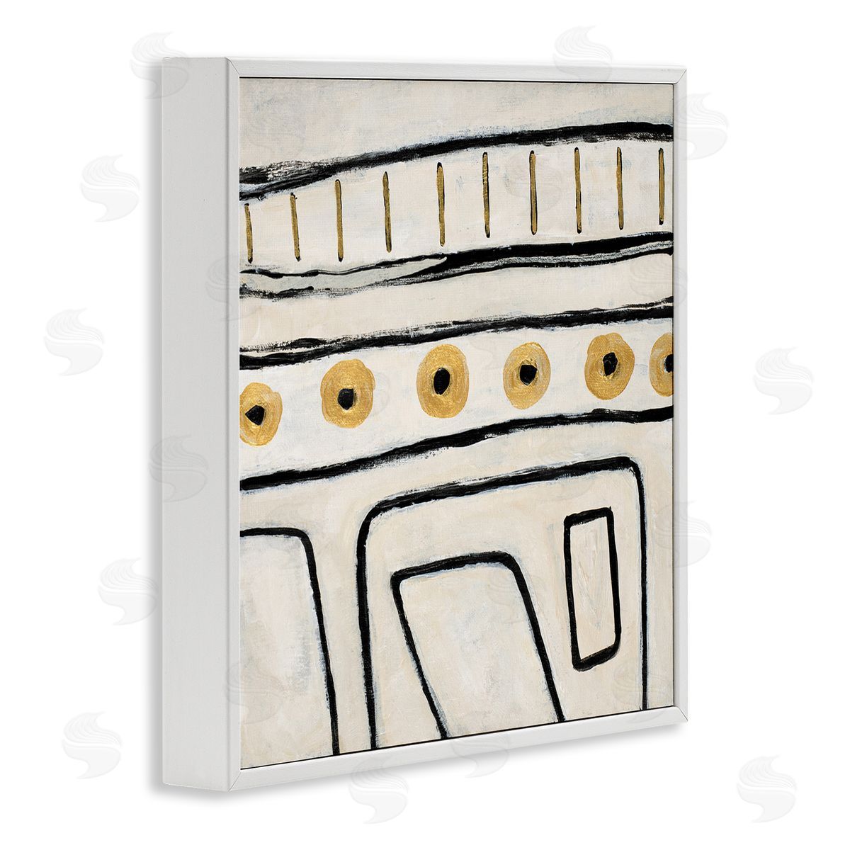 Lanie Loreth Abstract Outline Shapes Pattern White Framed Glicee Wall Art Print
