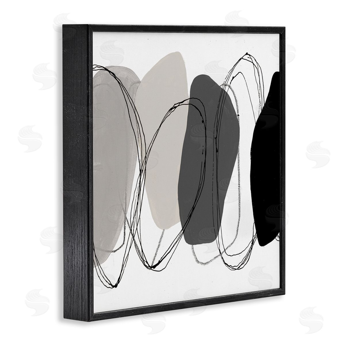 Ruth Fromstein Abstract Round Forms Outlines Black Framed Glicee Wall Art Print