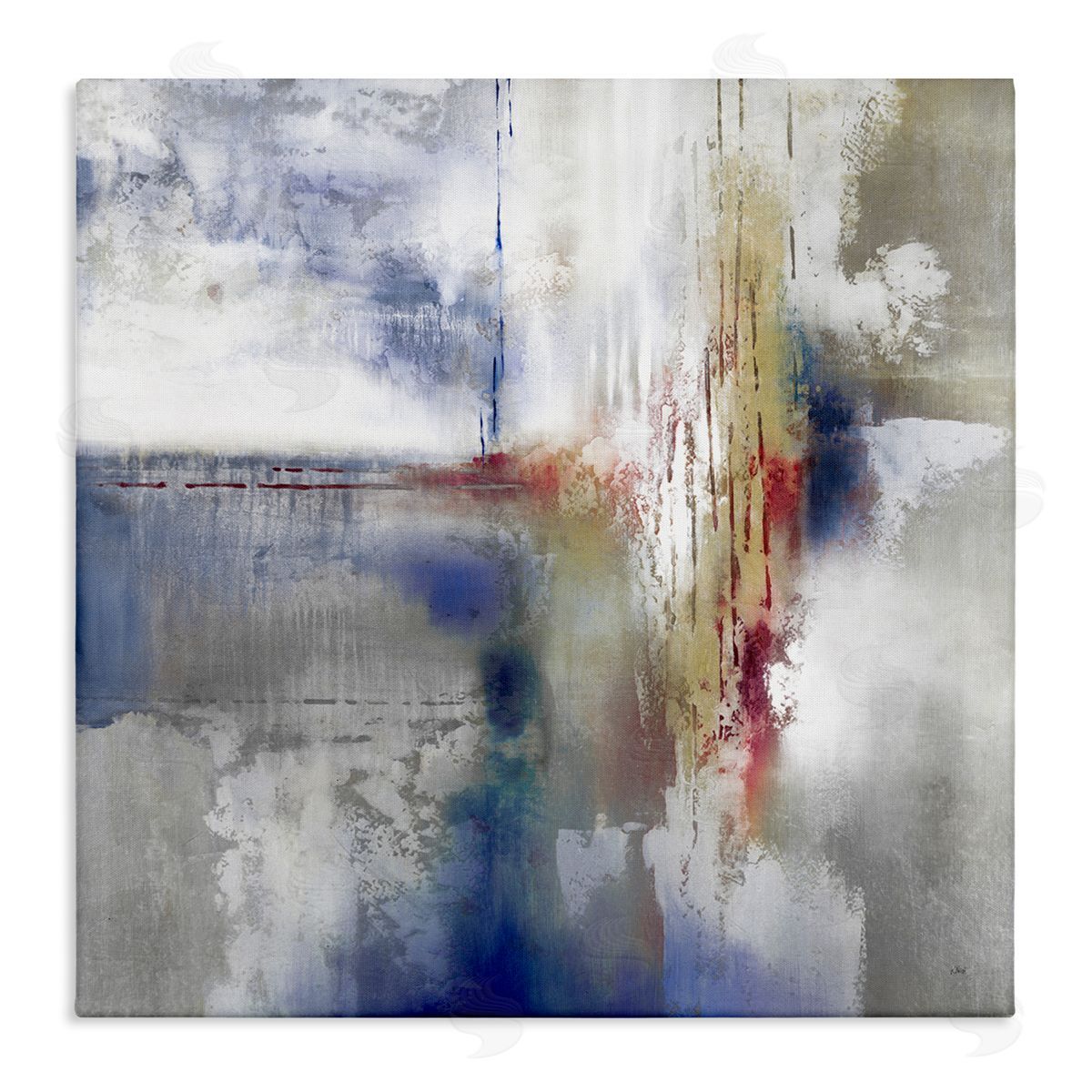 K. Nari Abstract Brush Strokes Composition Stretched Canvas Wall Art Print