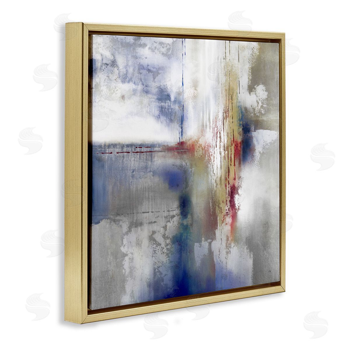 K. Nari Abstract Brush Strokes Composition Gold Floating Frame Canvas Wall Art Print