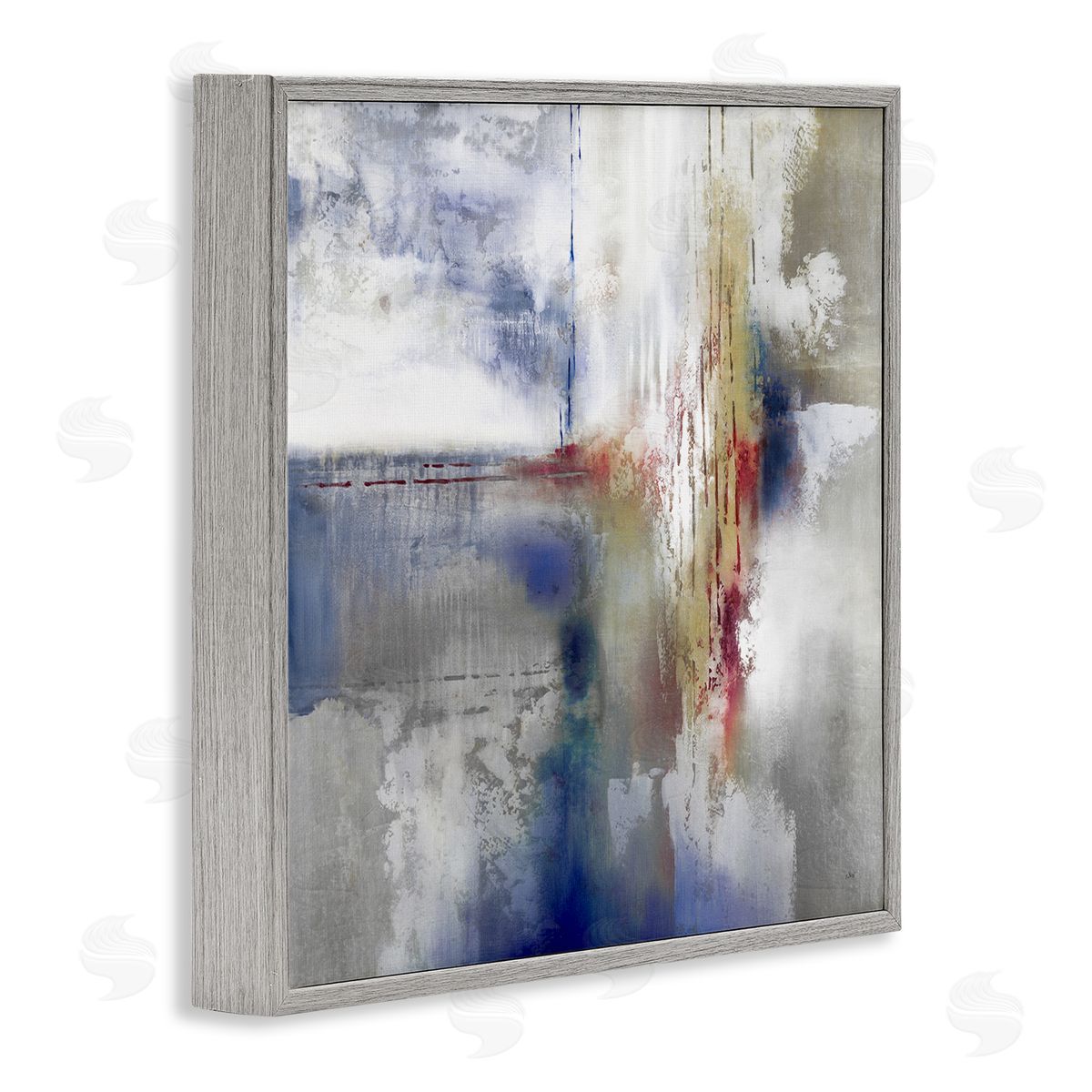 K. Nari Abstract Brush Strokes Composition Gray Framed Glicee Wall Art Print