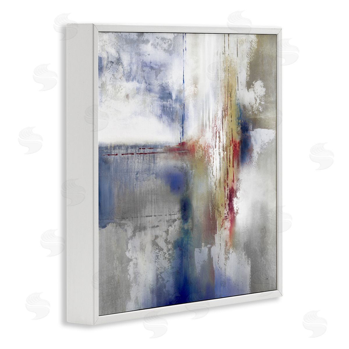 K. Nari Abstract Brush Strokes Composition White Framed Glicee Wall Art Print