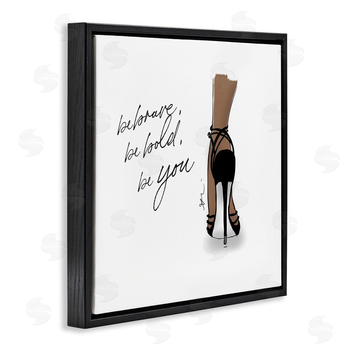 Alison Petrie Be Brave Bold You Fashion Black Floating Frame Canvas Wall Art Print