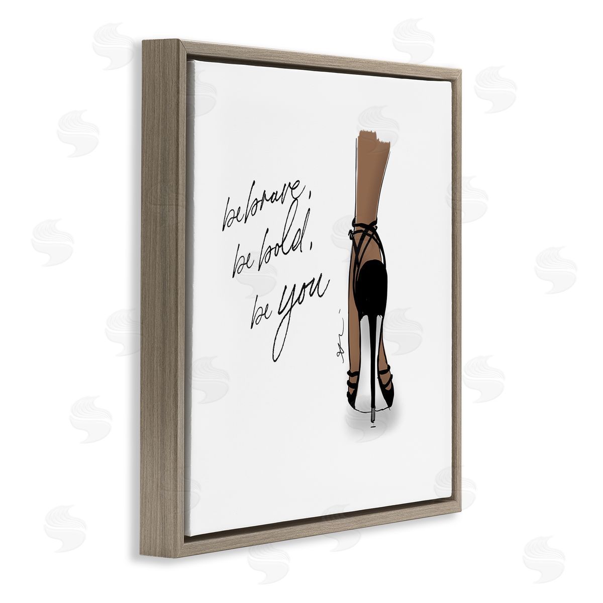 Alison Petrie Be Brave Bold You Fashion Brown Floating Frame Canvas Wall Art Print