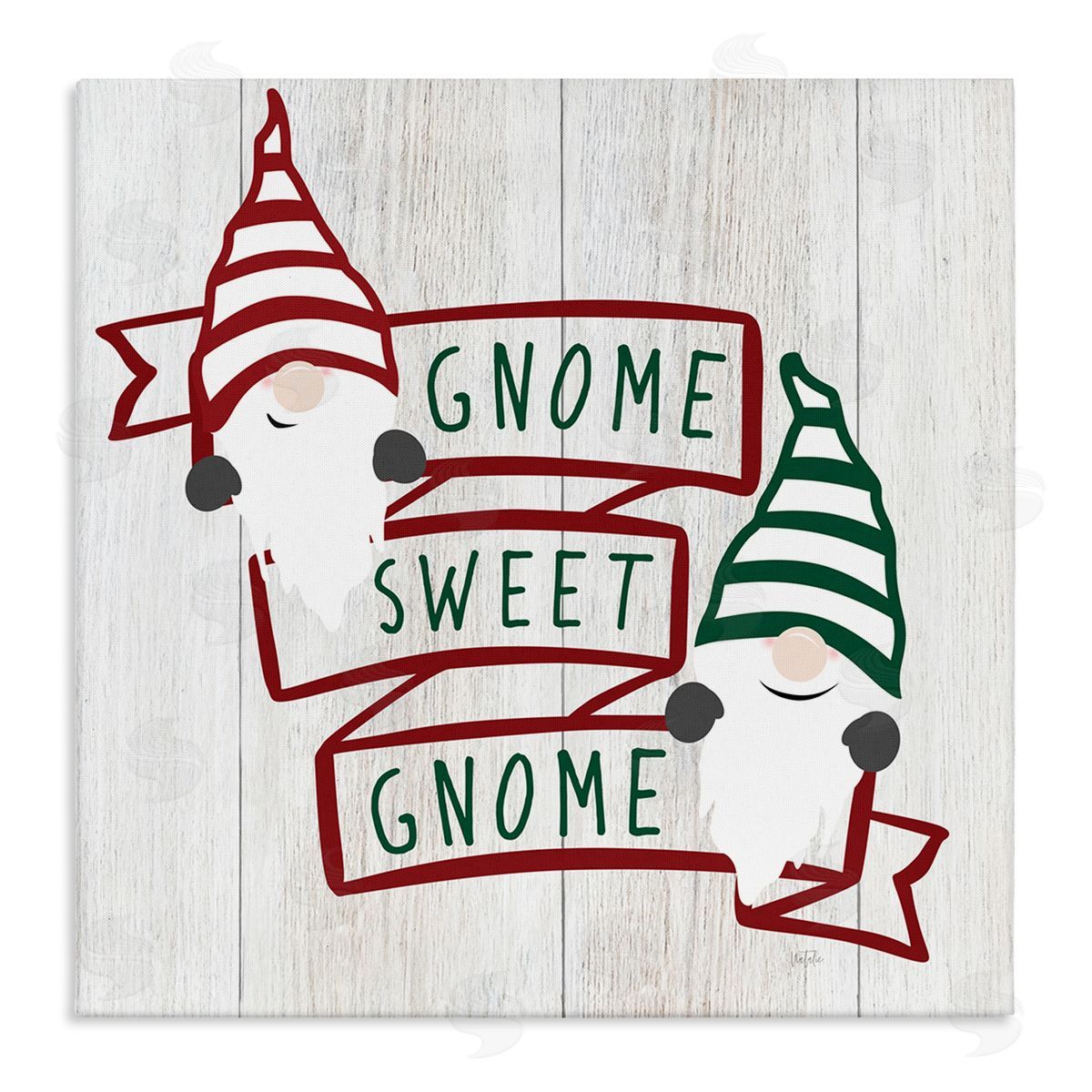 Natalie Carpentieri Sweet Gnome Banner Phrase Stretched Canvas Wall Art Print