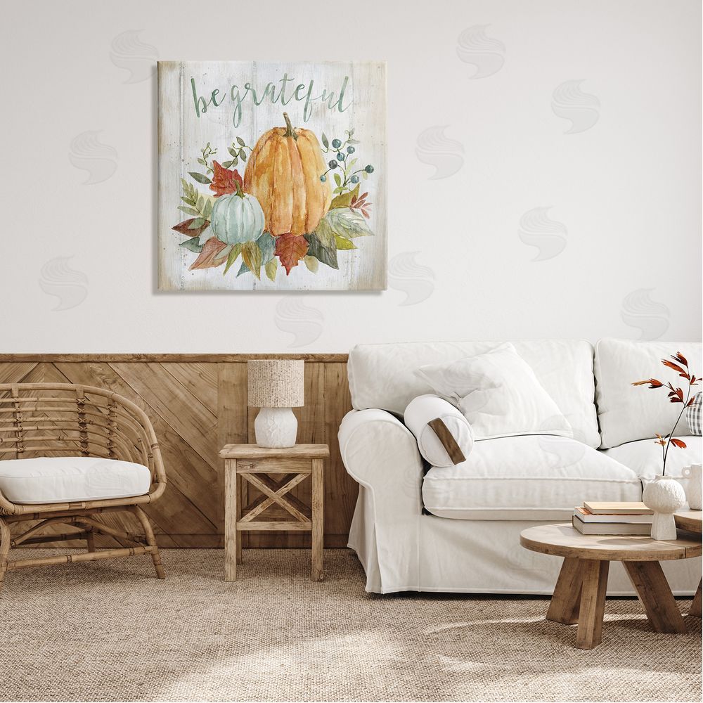 Livi Finn Be Grateful Autumnal Botanicals Canvas Wall Art in Room