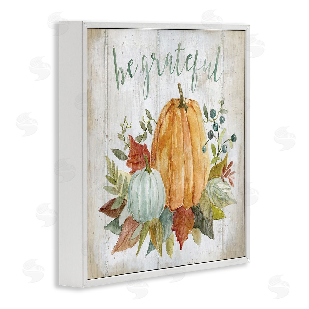 Livi Finn Be Grateful Autumnal Botanicals White Framed Glicee Wall Art Print