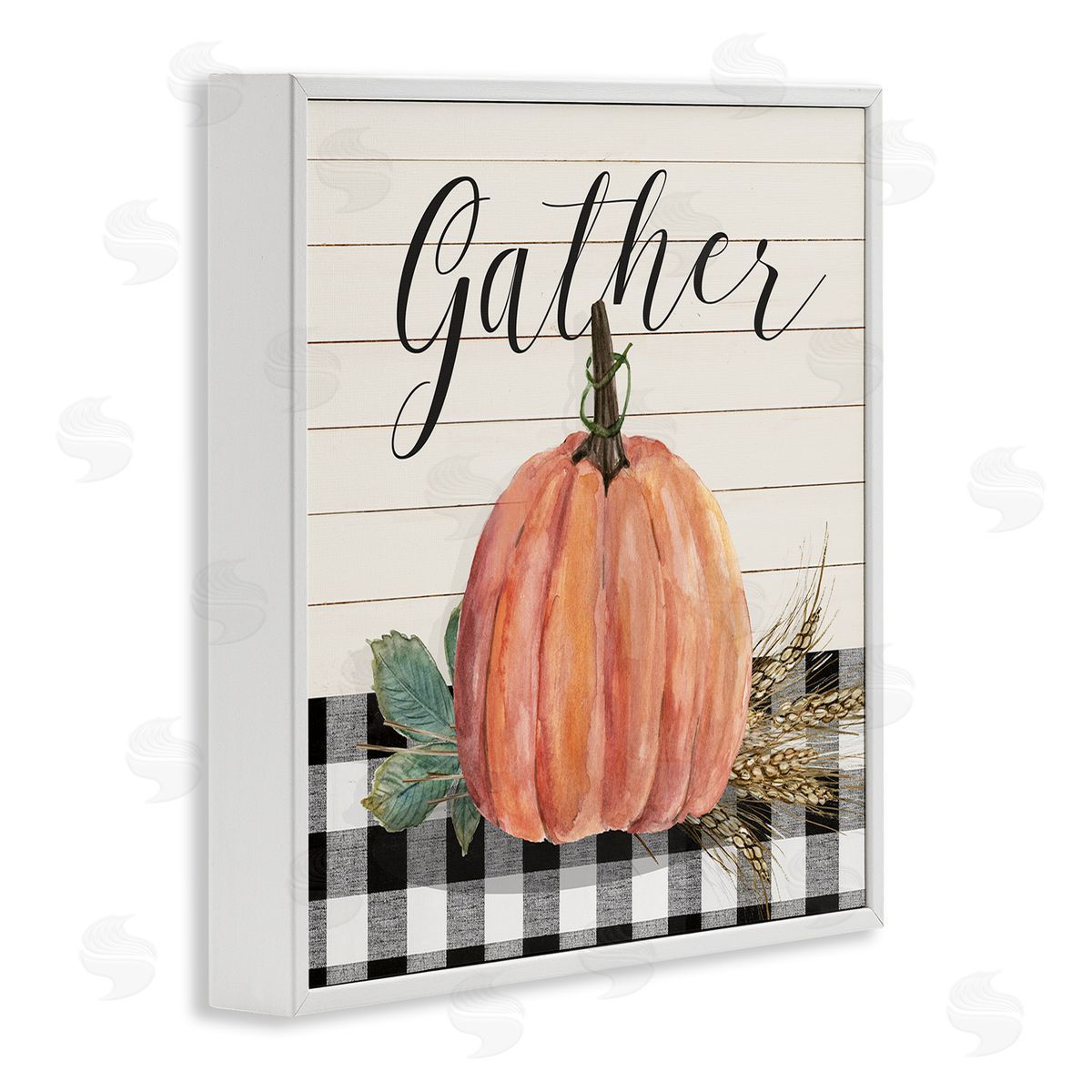 Livi Finn Gather Seasonal Botanical Pumpkin White Framed Glicee Wall Art Print