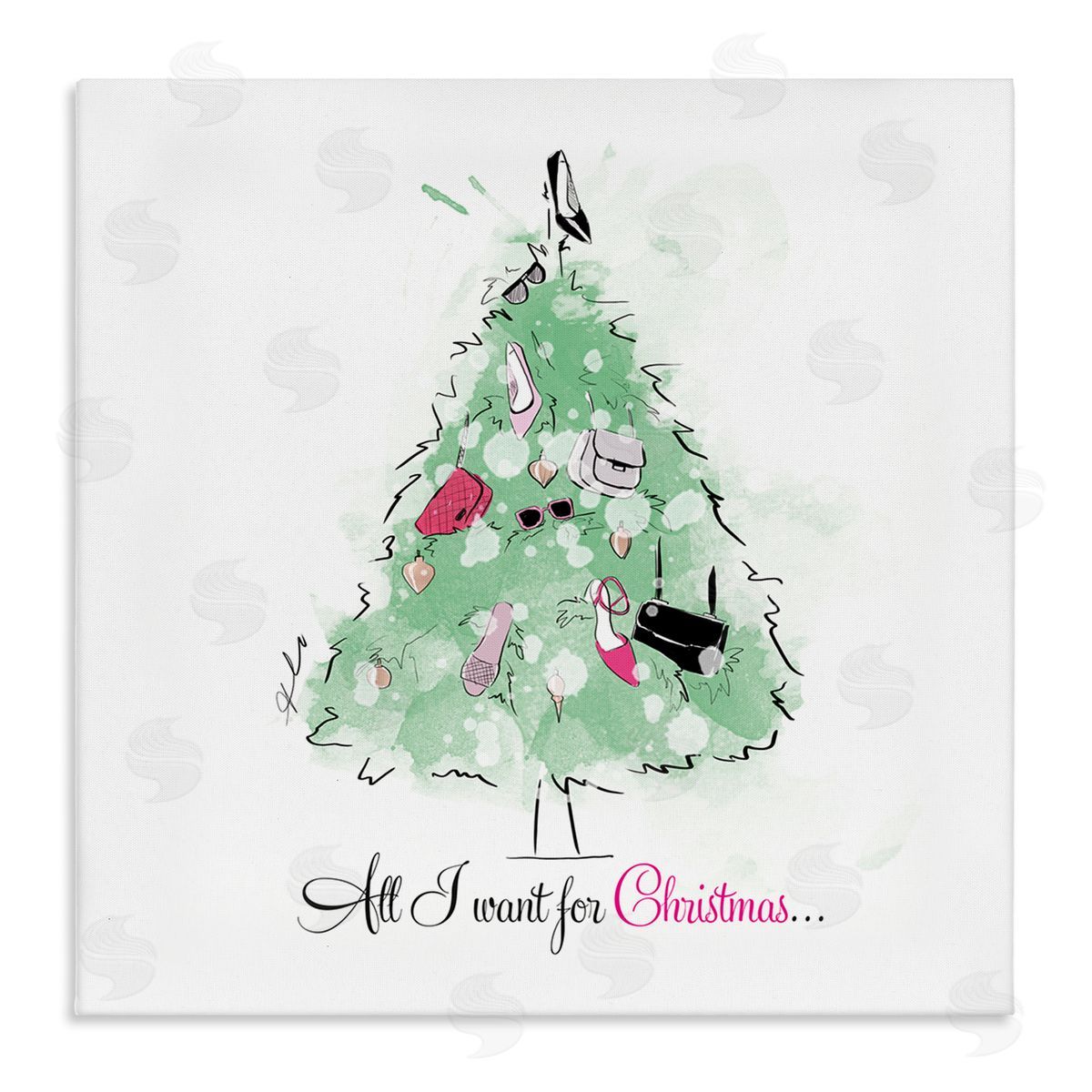 Alison Petrie All I want For Christmas Fashion Stretched Canvas Wall Art Print