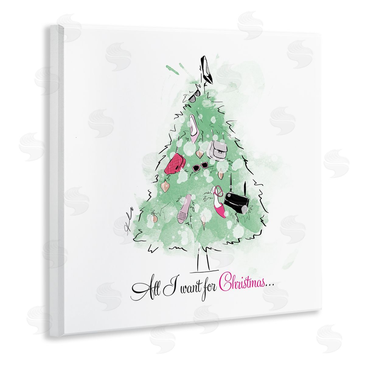 Alison Petrie All I want For Christmas Fashion Wooden Wall Plaque Art Print