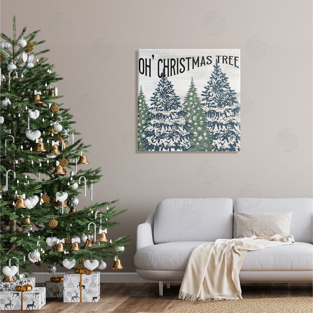 Kim Allen Oh Christmas Tree Vintage  Canvas Wall Art in Room