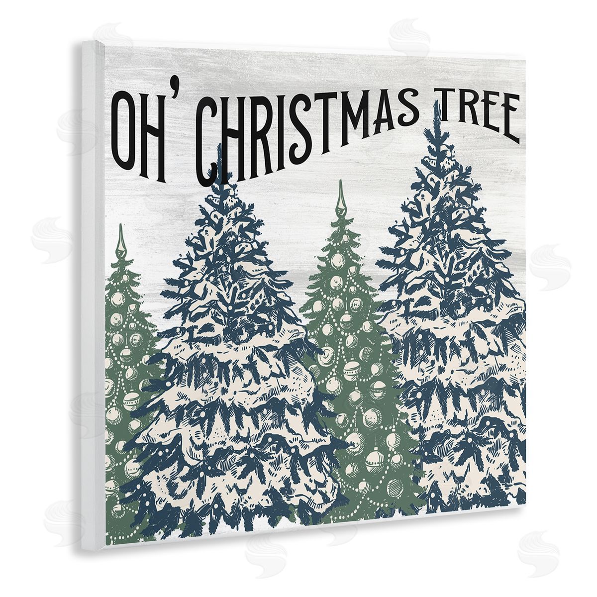 Kim Allen Oh Christmas Tree Vintage  Wooden Wall Plaque Art Print