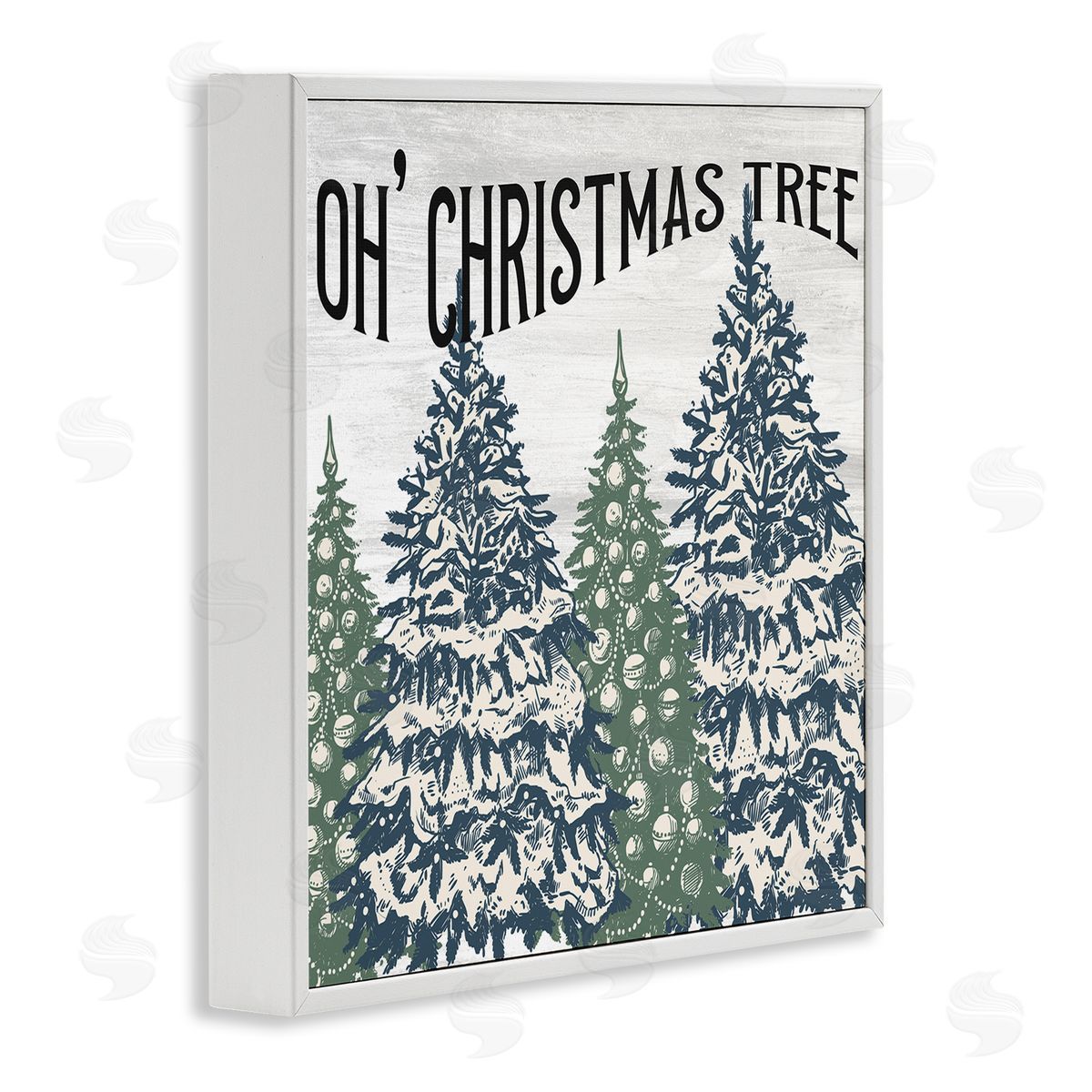 Kim Allen Oh Christmas Tree Vintage  White Framed Glicee Wall Art Print