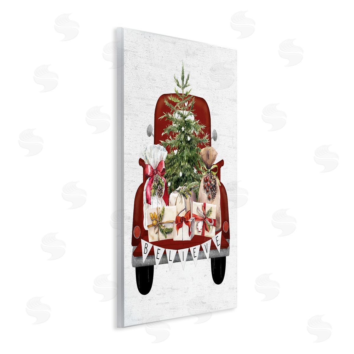 Believe Seasonal Christmas Truck Wood Plaque Wall Art, Home Decor by Lettered and Lined