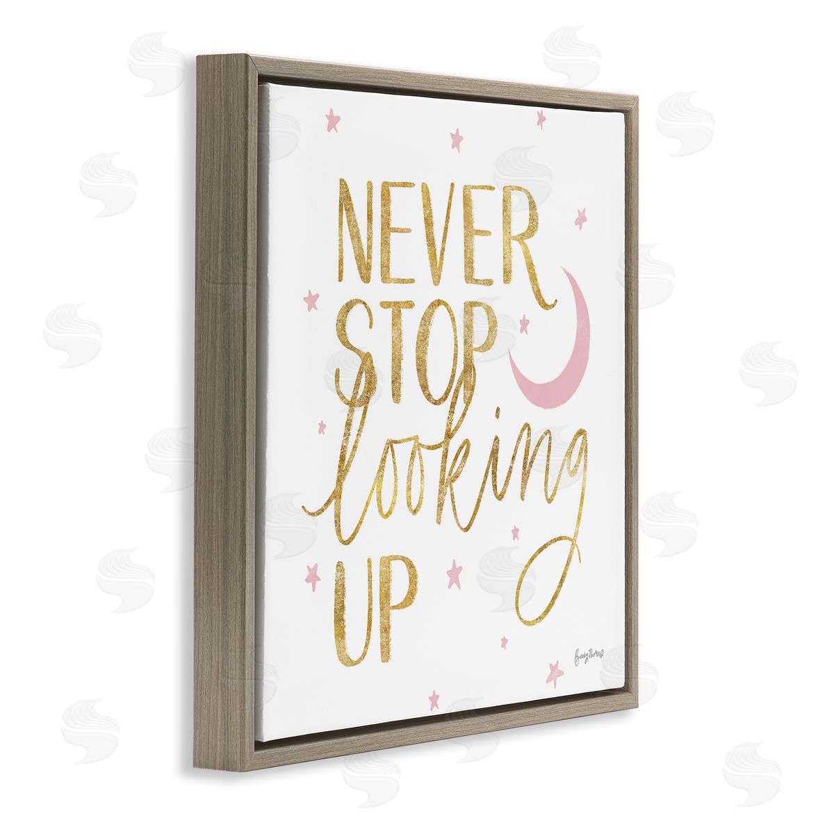 Becky Thorns Never Stop Looking Up Glam  Brown Floating Frame Canvas Wall Art Print