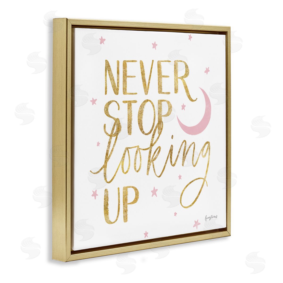 Becky Thorns Never Stop Looking Up Glam  Gold Floating Frame Canvas Wall Art Print