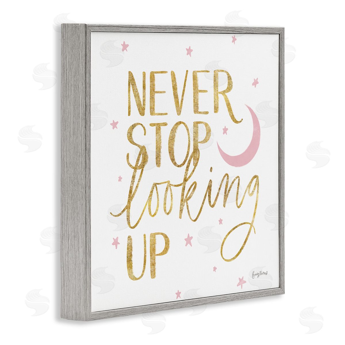 Becky Thorns Never Stop Looking Up Glam  Gray Framed Glicee Wall Art Print