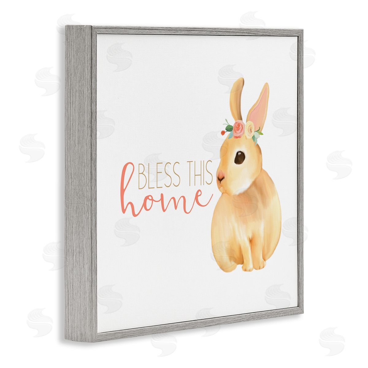 Kim Allen Bless This Home Bunny Gray Framed Glicee Wall Art Print