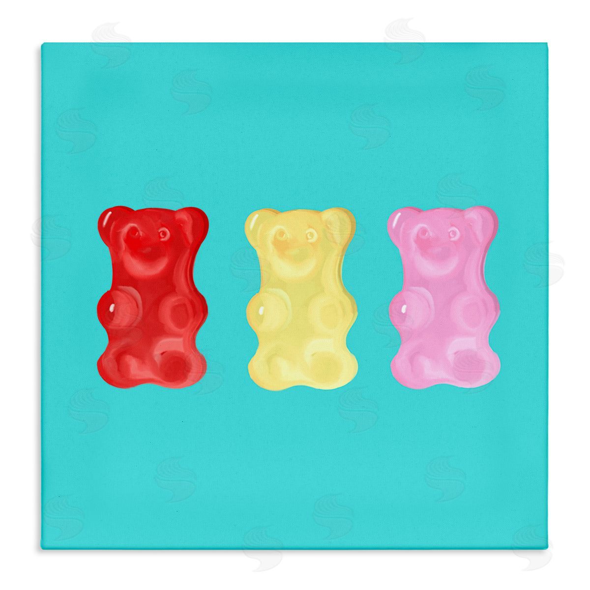 Cute Gummy Bear Candies Canvas Wall Art, Home Decor by Ashley Singleton