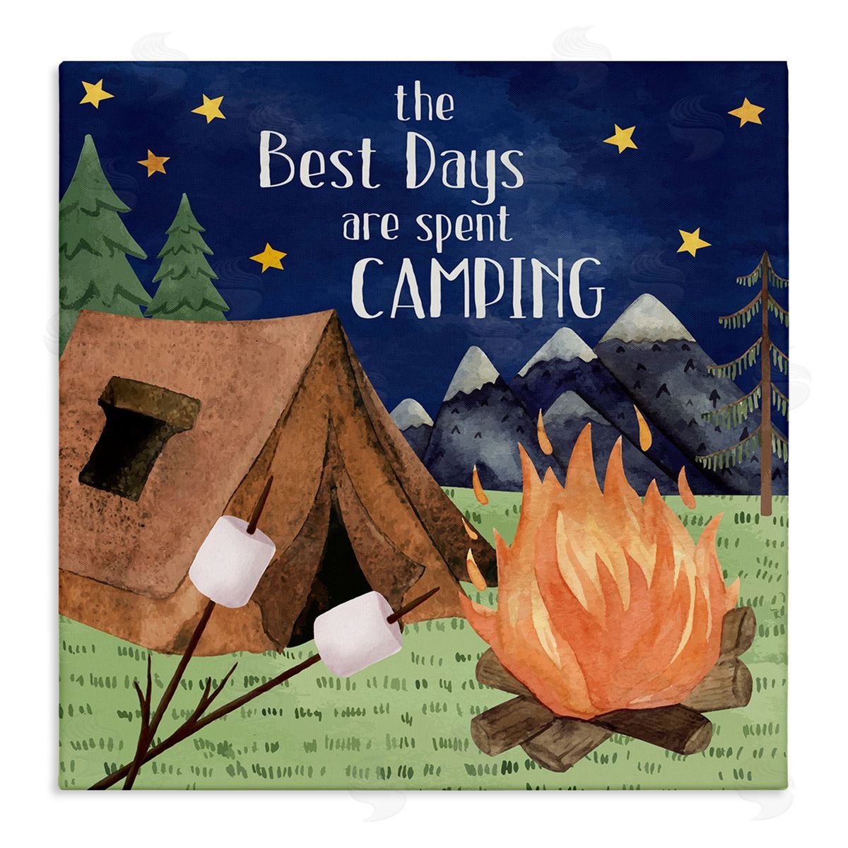 Nicole DeCamp Best Days Spent Camping Scenery Stretched Canvas Wall Art Print