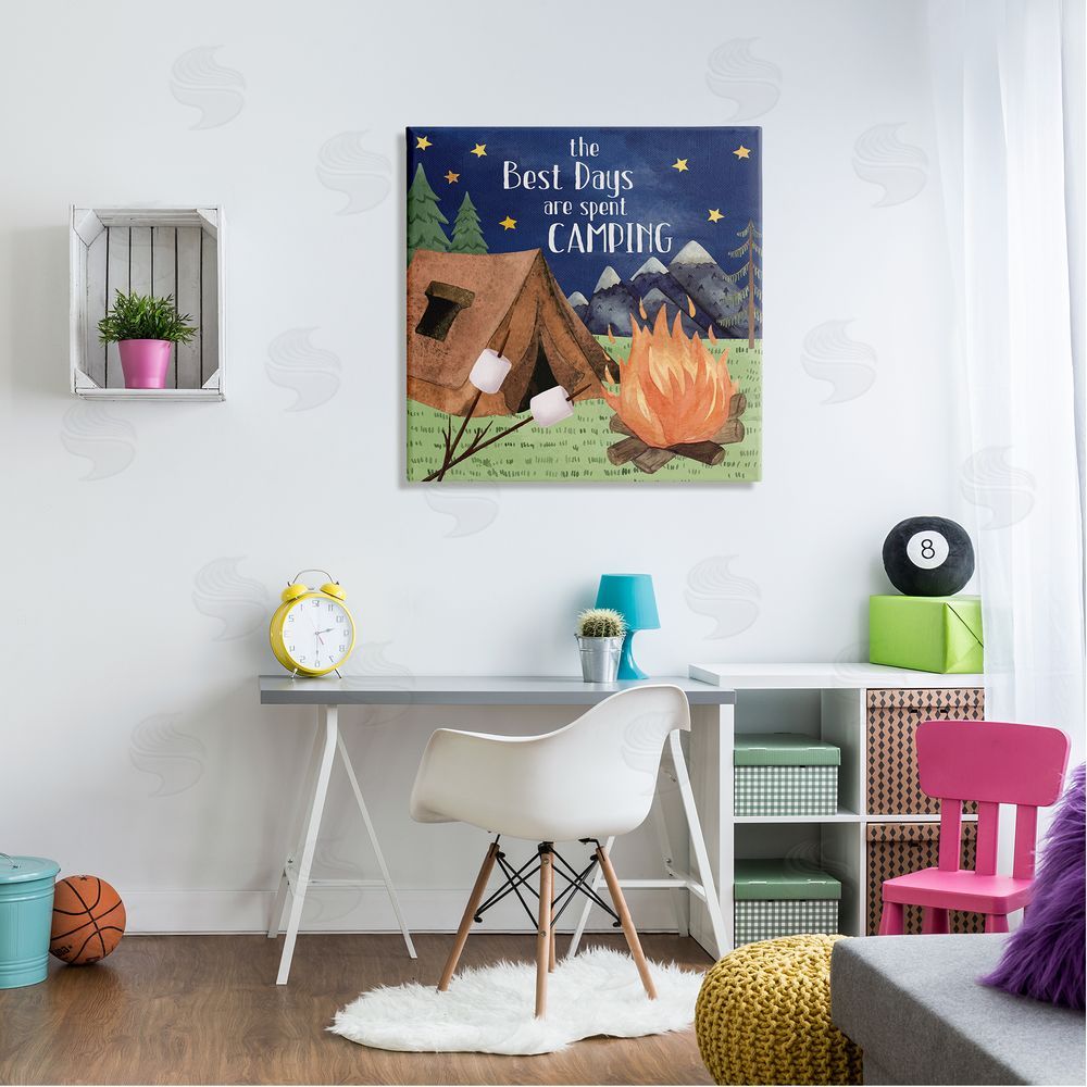 Nicole DeCamp Best Days Spent Camping Scenery Canvas Wall Art in Room