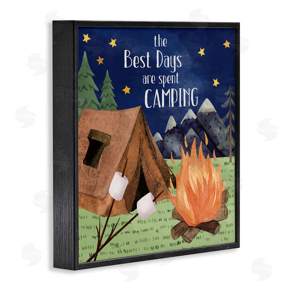 Nicole DeCamp Best Days Spent Camping Scenery Black Framed Glicee Wall Art Print