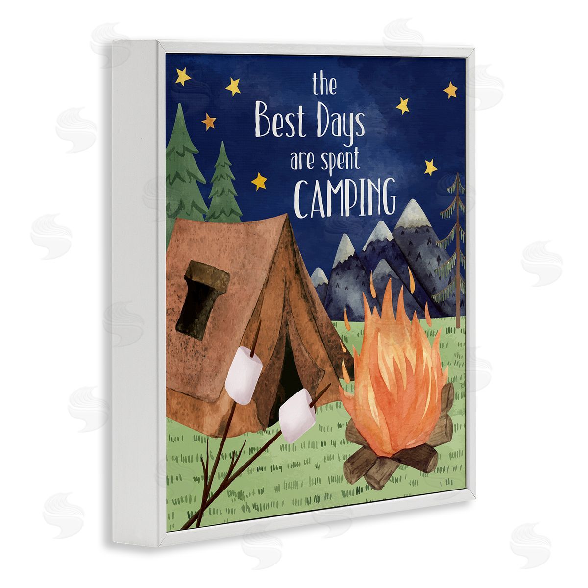 Nicole DeCamp Best Days Spent Camping Scenery White Framed Glicee Wall Art Print