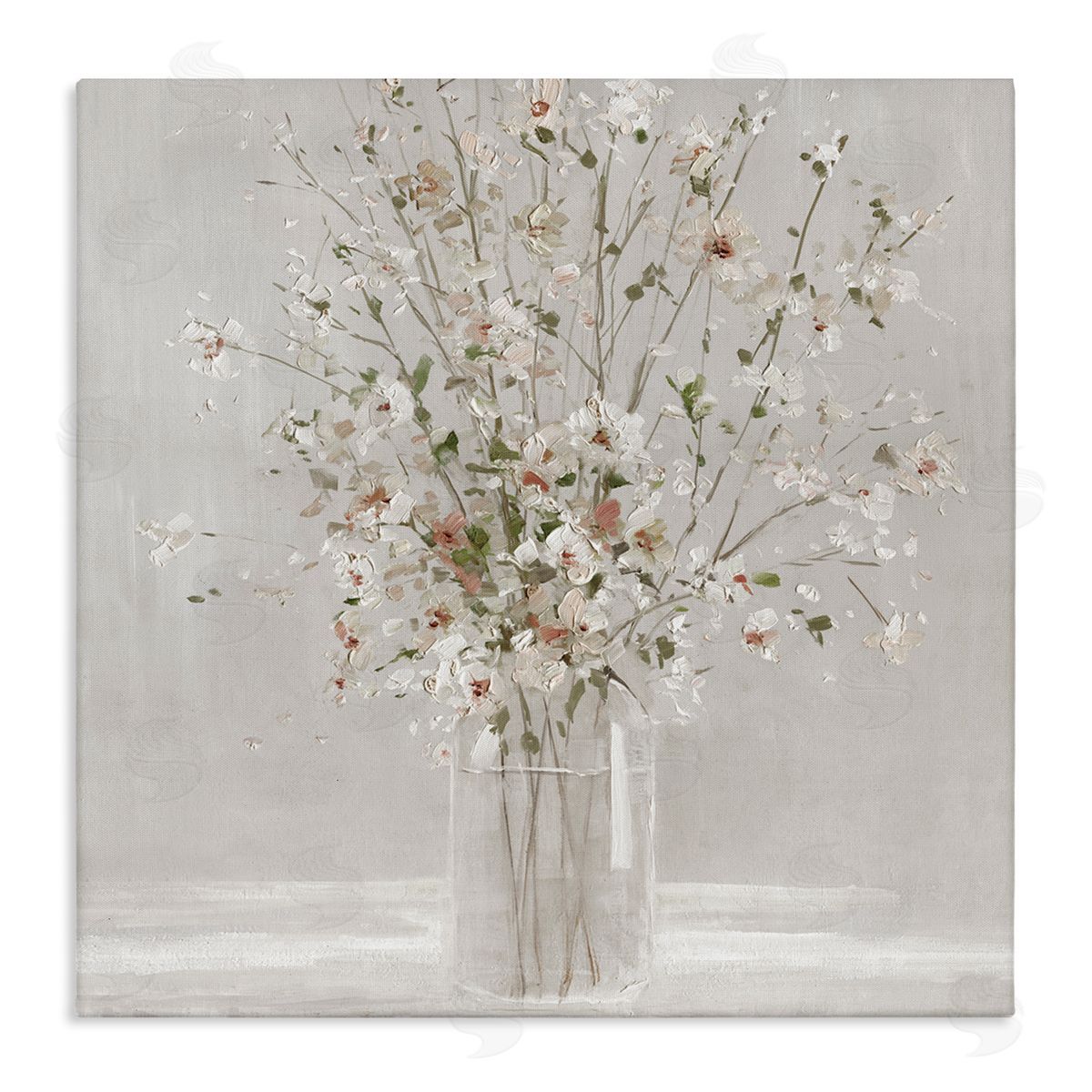 Neutral Flower Vase Arrangement Canvas Wall Art, Home Decor by Sally Swatland