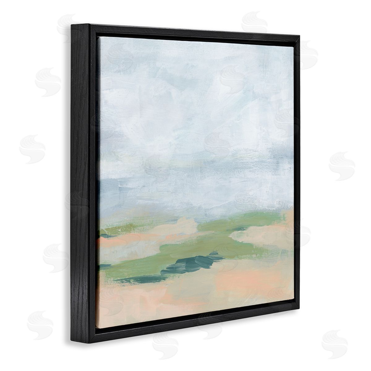 Abstract Landscape Scenery Black Floating Frame Canvas Wall Art, Home Decor by June Erica Vess