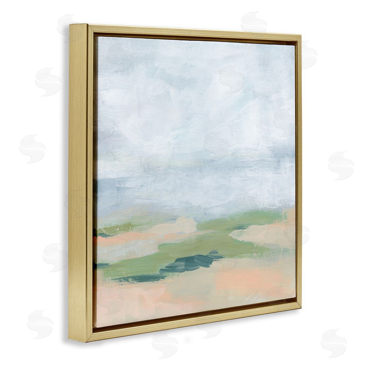Abstract Landscape Scenery Gold Floating Frame Canvas Wall Art, Home Decor by June Erica Vess