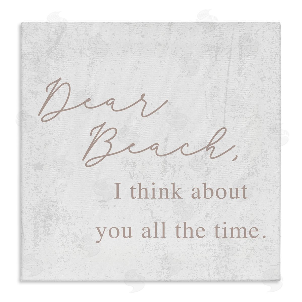 Stupell Studio Dear Beach I Think About You Phrase Stretched Canvas Wall Art Print