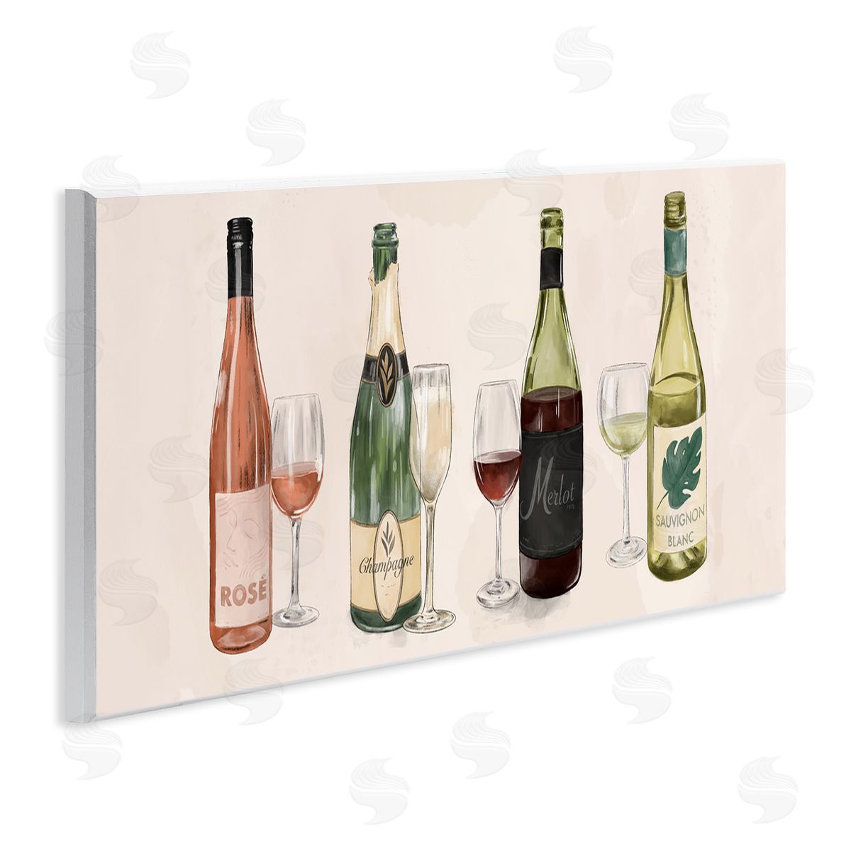 Various Wine & Champagne Bottles Wood Plaque Wall Art, Home Decor by The Saturday Evening Post