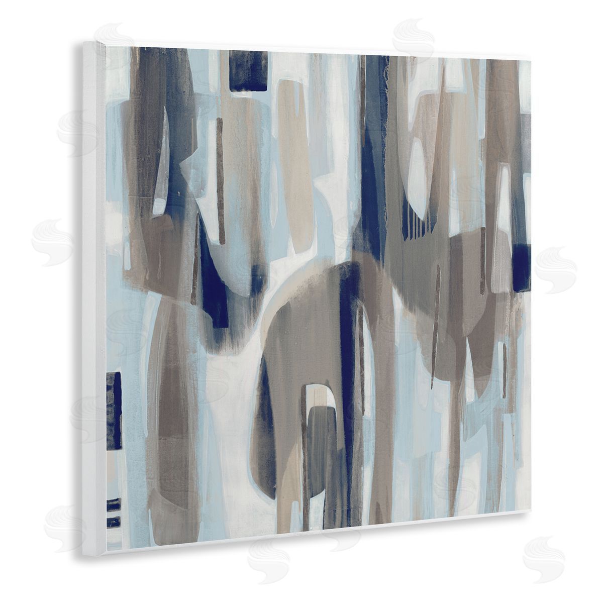 Liz Jardine Neutral Beige Falling Strokes Wooden Wall Plaque Art Print