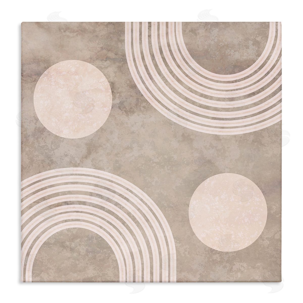 Stupell Studio Beige Arch Geometric Shapes Stretched Canvas Wall Art Print