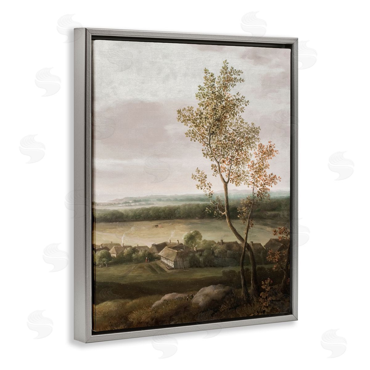 Lettered and Lined Classic Coastal House Nature Painting