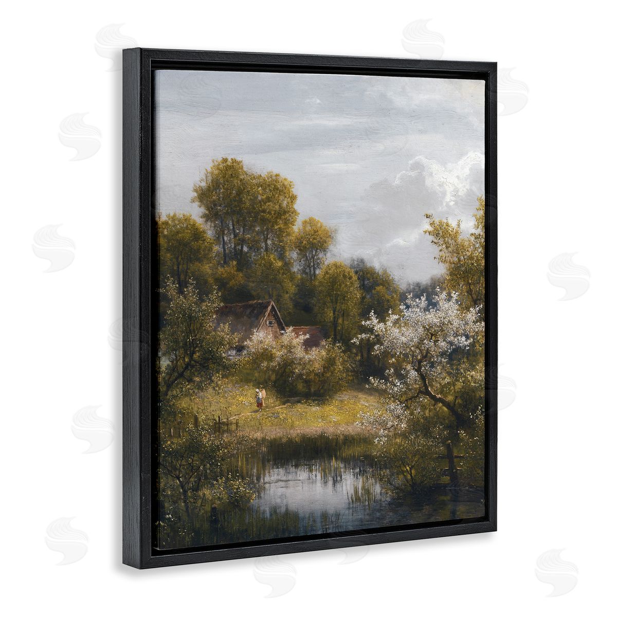 Lettered and Lined Classic Cottage Backyard Pond 