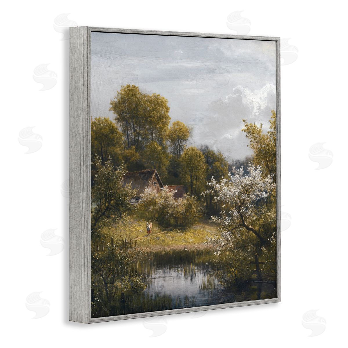 Lettered and Lined Classic Cottage Backyard Pond 
