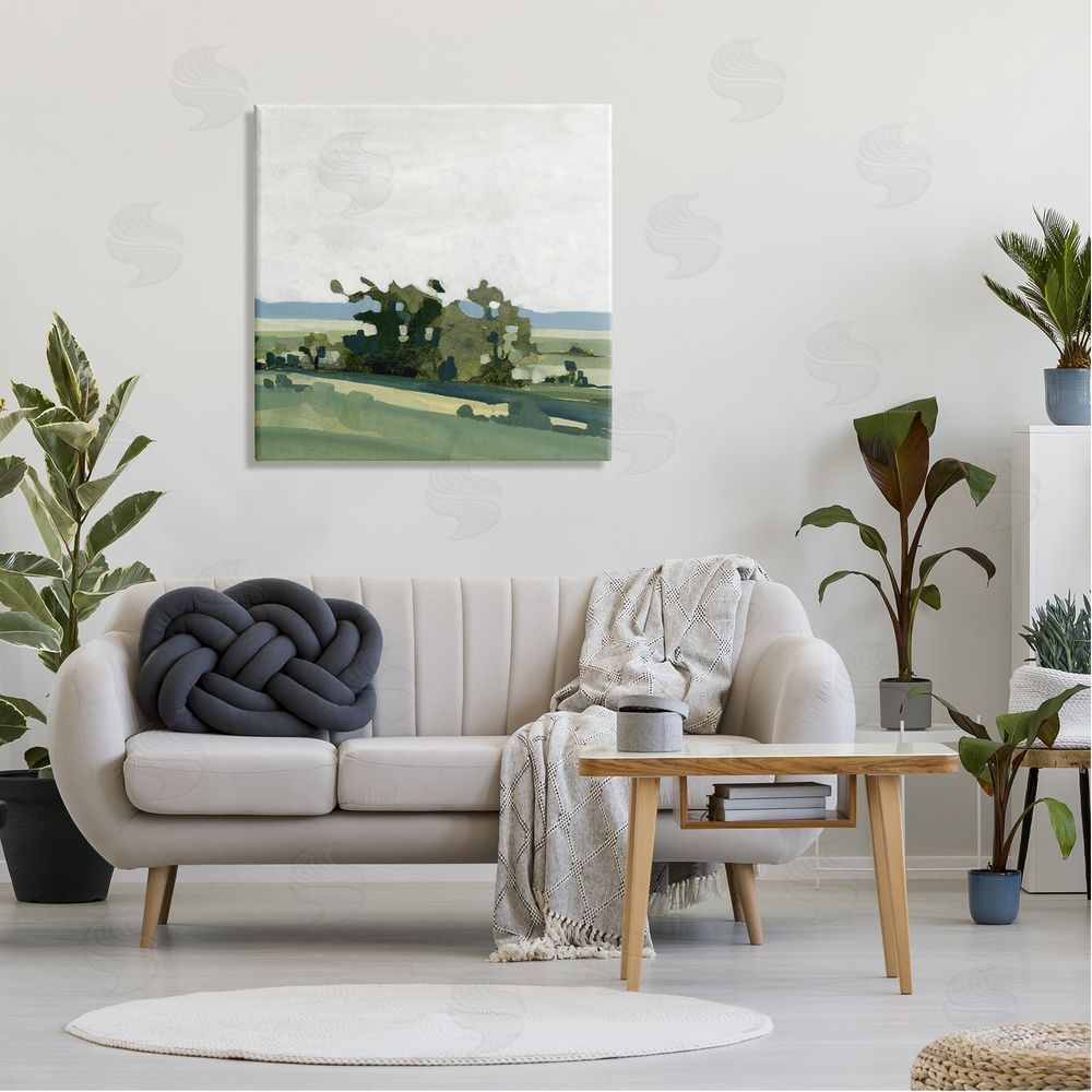 Emma Caroline Abstract Rural Grove Distant Mountains Canvas Wall Art in Room