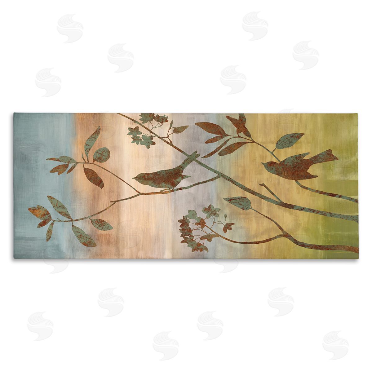 Collaged Bird Nature Silhouette Canvas Wall Art, Home Decor by Chris Donovan