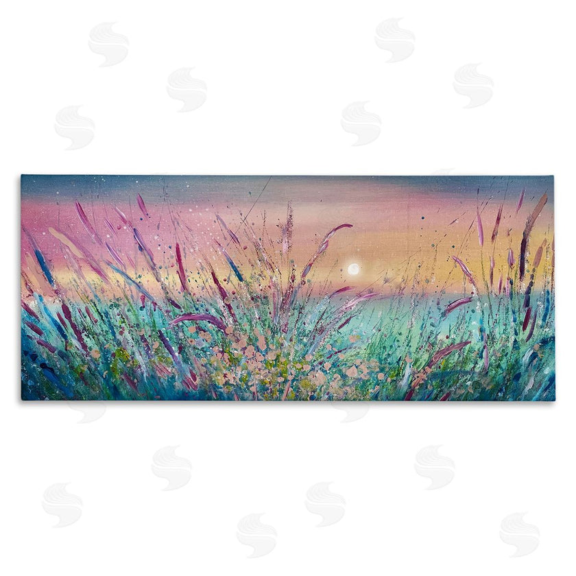 Jennifer Taylor Art | Pond Reeds Sprouting at Sunset