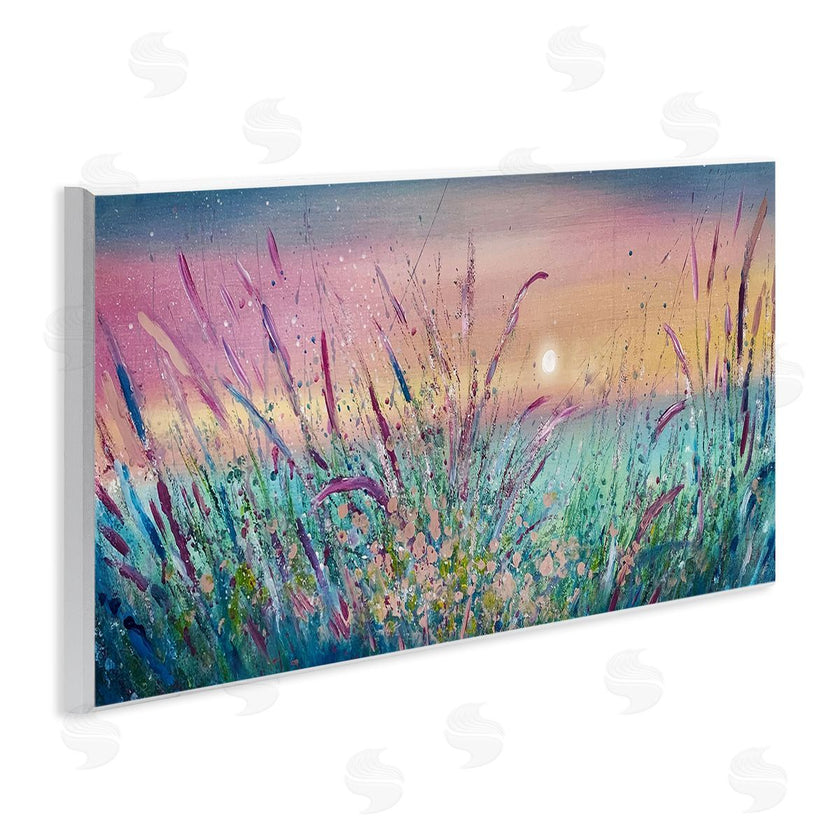 Jennifer Taylor Art | Pond Reeds Sprouting at Sunset