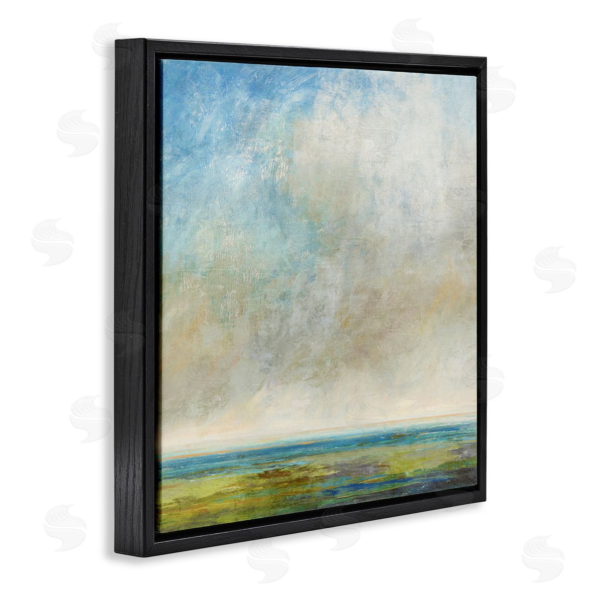Suzanne Nicoll Abstract Scenery Cloudy Water View Black Floating Frame Canvas Wall Art Print