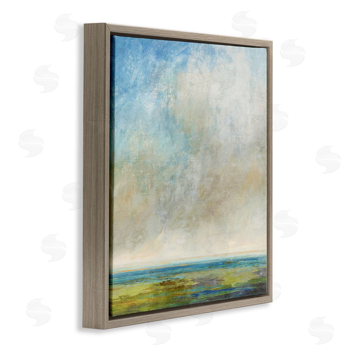 Suzanne Nicoll Abstract Scenery Cloudy Water View Brown Floating Frame Canvas Wall Art Print