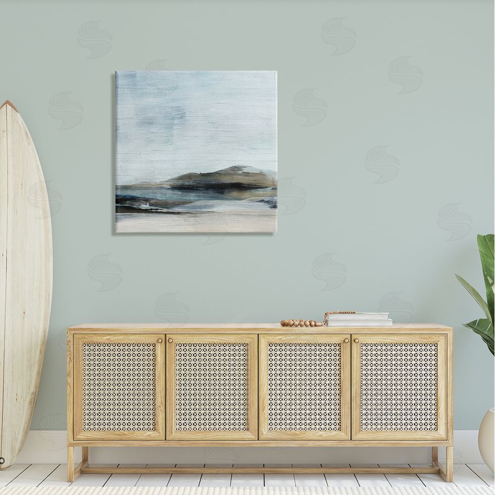 Judith Shapiro Abstract Rocky Beach Landscape Canvas Wall Art in Room